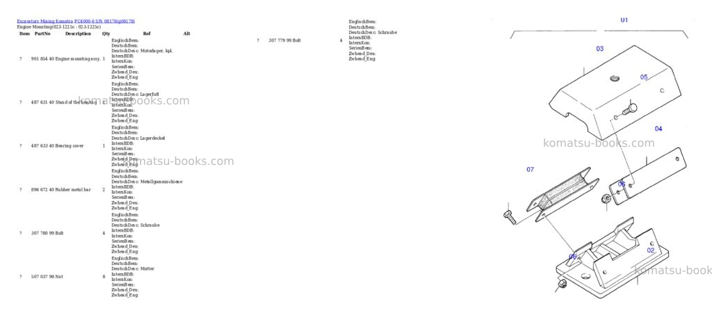 Komatsu pc4000-6 s/n 08178 Parts catalog cover Komatsu pc4000-6 s/n 08178 Parts catalog cover