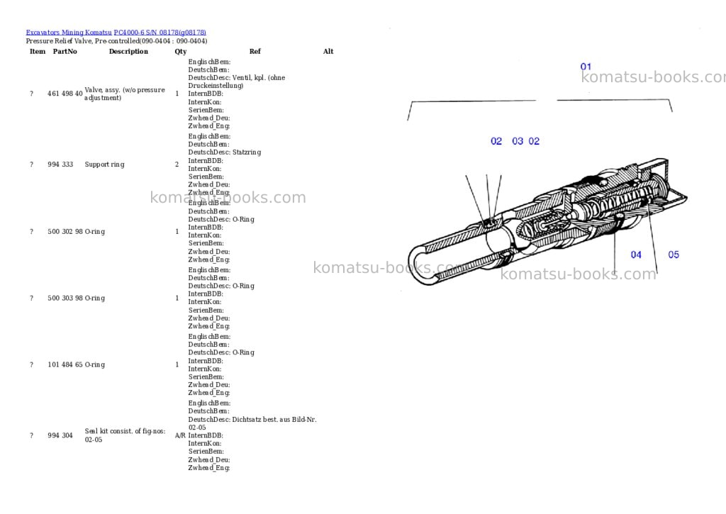 Komatsu pc4000-6 s/n 08178 Parts catalog cover Page 8 Komatsu pc4000-6 s/n 08178 Parts catalog cover Page 8