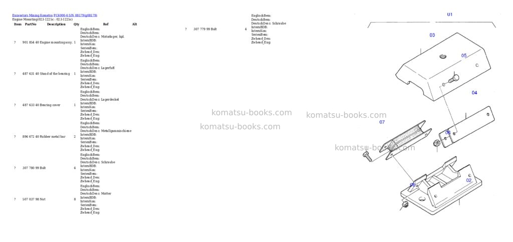 Komatsu pc4000-6 s/n 08179 Parts catalog cover Komatsu pc4000-6 s/n 08179 Parts catalog cover