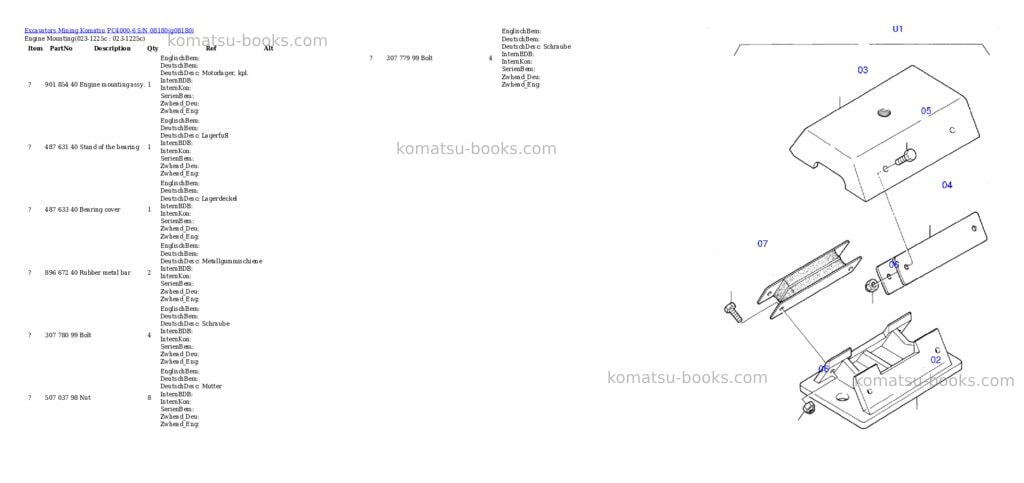 Komatsu pc4000-6 s/n 08180 Parts catalog cover Komatsu pc4000-6 s/n 08180 Parts catalog cover