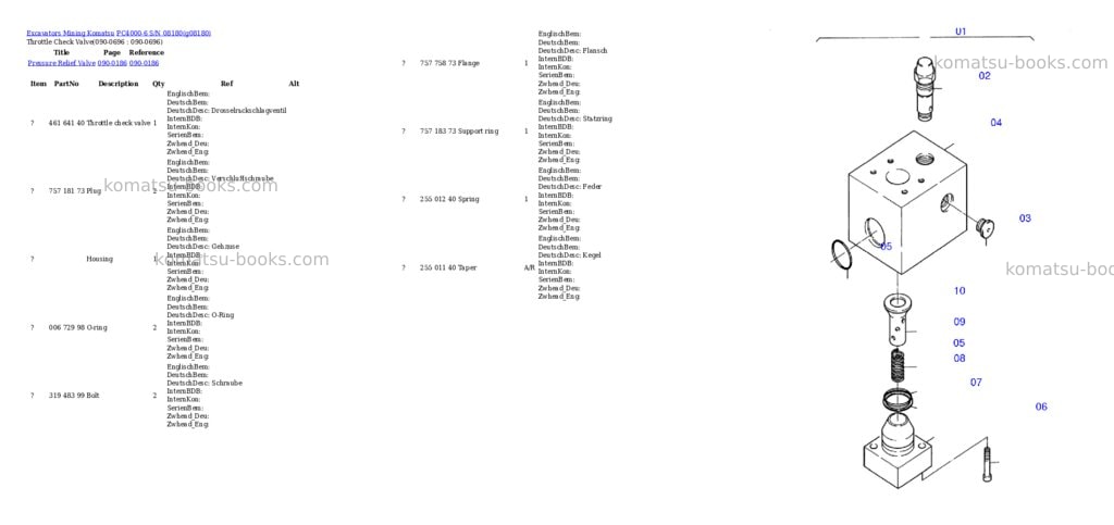 Komatsu pc4000-6 s/n 08180 Parts catalog cover Page 10 Komatsu pc4000-6 s/n 08180 Parts catalog cover Page 10