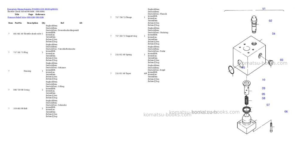 Komatsu pc4000-6 s/n 08181 Parts catalog cover Page 10 Komatsu pc4000-6 s/n 08181 Parts catalog cover Page 10