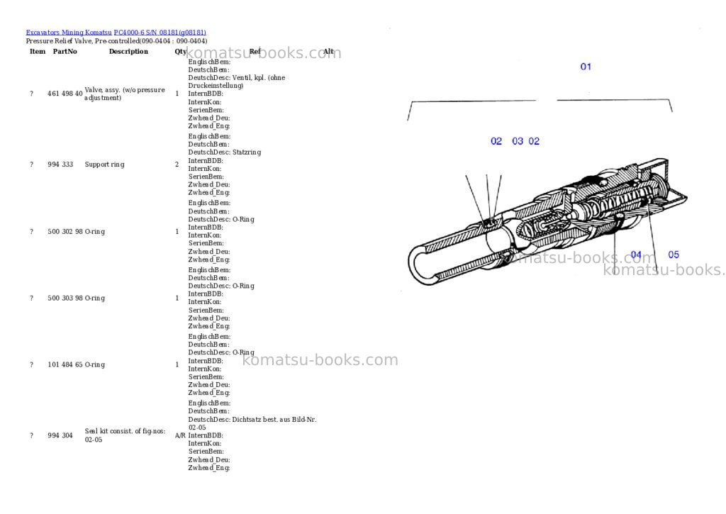 Komatsu pc4000-6 s/n 08181 Parts catalog cover Page 8 Komatsu pc4000-6 s/n 08181 Parts catalog cover Page 8