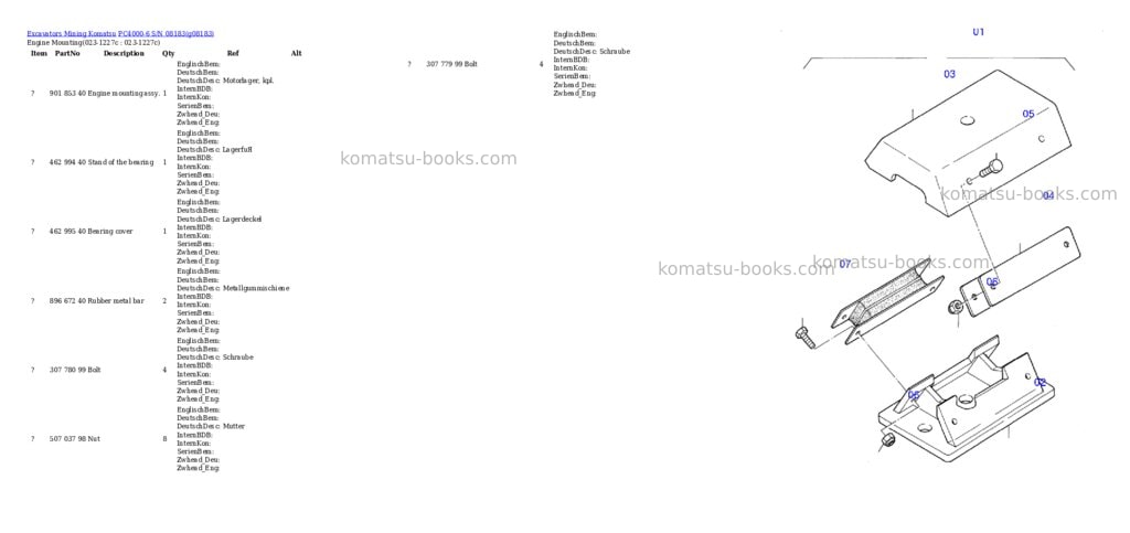 Komatsu pc4000-6 s/n 08183 Parts catalog cover Page 2