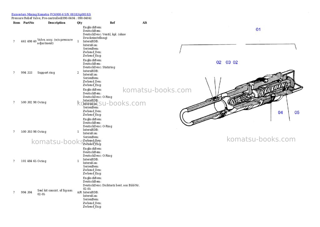 Komatsu pc4000-6 s/n 08183 Parts catalog cover Page 8