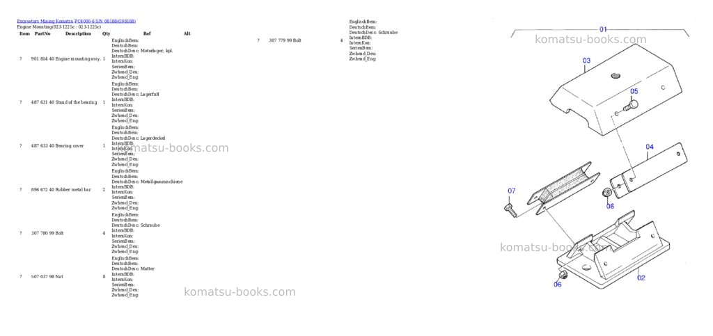 Komatsu pc4000-6 s/n 08188 Parts catalog cover Komatsu pc4000-6 s/n 08188 Parts catalog cover