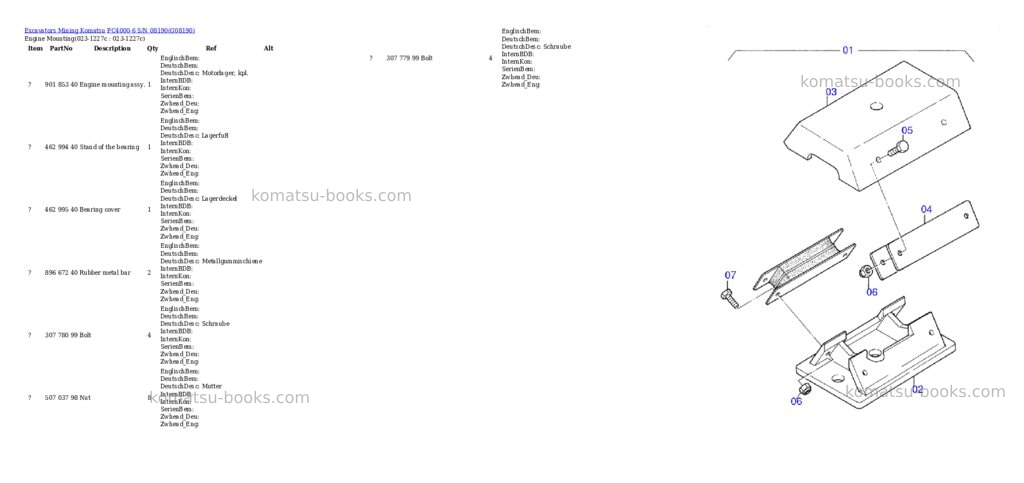 Komatsu pc4000-6 s/n 08190 Parts catalog cover Page 2