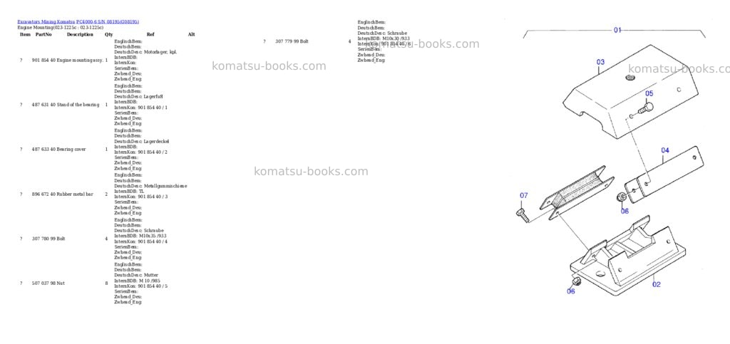 Komatsu pc4000-6 s/n 08195 Parts catalog cover Komatsu pc4000-6 s/n 08195 Parts catalog cover