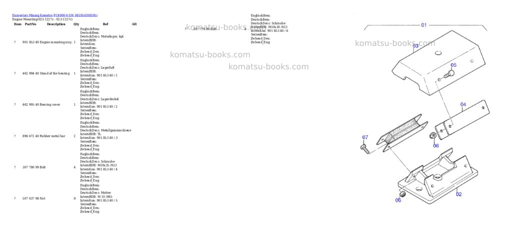 Komatsu pc4000-6 s/n 08195 Parts catalog cover Page 2 Komatsu pc4000-6 s/n 08195 Parts catalog cover Page 2