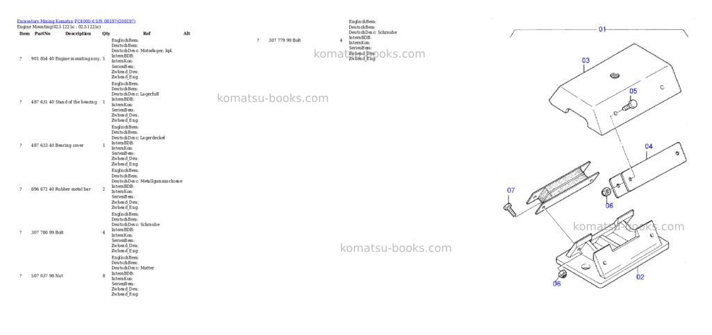 Komatsu pc4000-6 s/n 08197 Parts catalog cover Komatsu pc4000-6 s/n 08197 Parts catalog cover