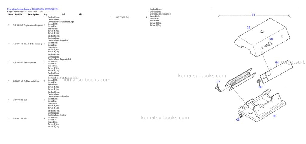 Komatsu pc4000-6 s/n 08199 Parts catalog cover Page 2 Komatsu pc4000-6 s/n 08199 Parts catalog cover Page 2