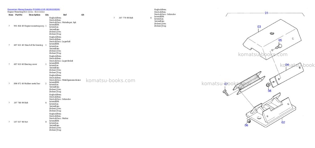 Komatsu pc4000-6 s/n 08200 Parts catalog cover Komatsu pc4000-6 s/n 08200 Parts catalog cover