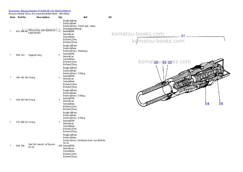 Komatsu pc4000-6e s/n 08203 Parts catalog cover Page 6 Komatsu pc4000-6e s/n 08203 Parts catalog cover Page 6