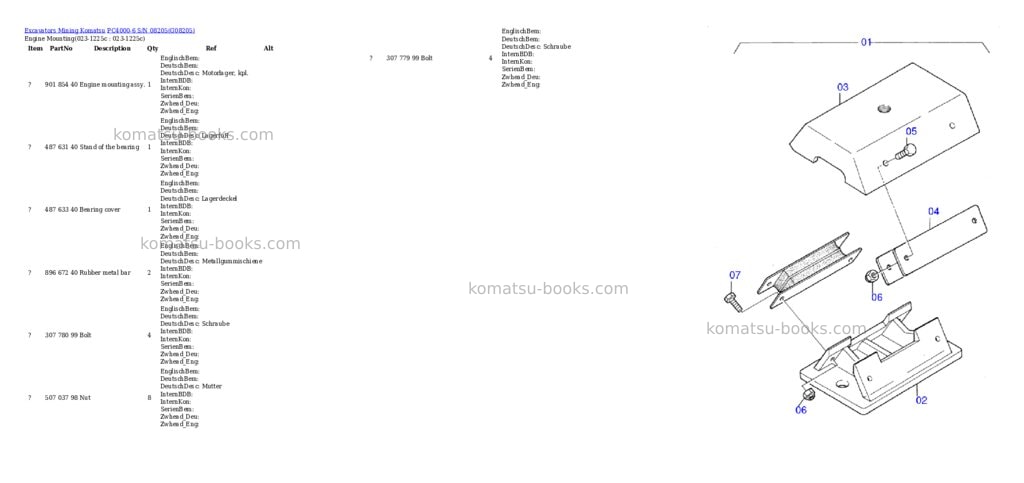 Komatsu pc4000-6 s/n 08205 Parts catalog cover Komatsu pc4000-6 s/n 08205 Parts catalog cover