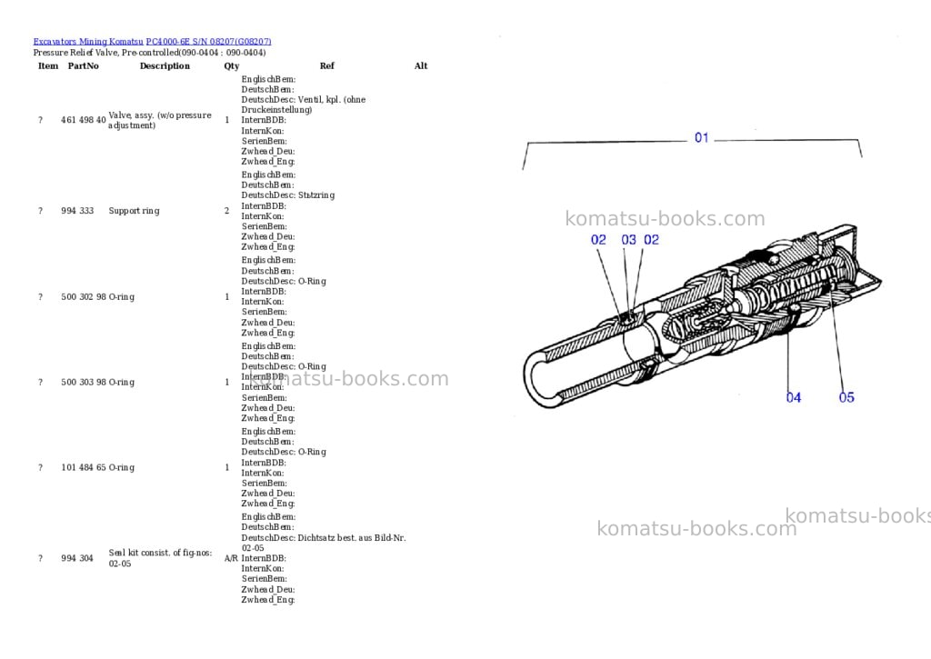 Komatsu pc4000-6e s/n 08207 Parts catalog cover Page 6 Komatsu pc4000-6e s/n 08207 Parts catalog cover Page 6