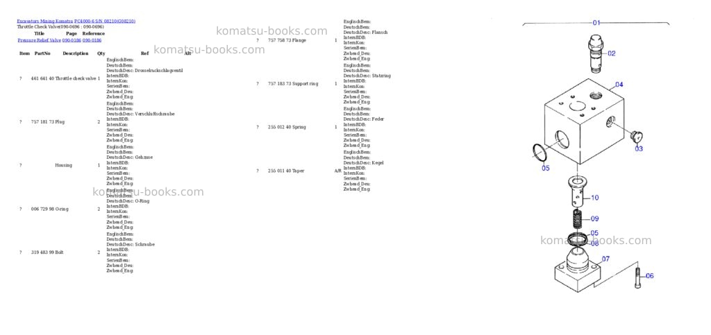 Komatsu pc4000-6 s/n 08210 Parts catalog cover Page 10