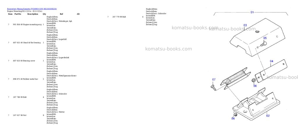 Komatsu pc4000-6 s/n 08216 Parts catalog cover Komatsu pc4000-6 s/n 08216 Parts catalog cover