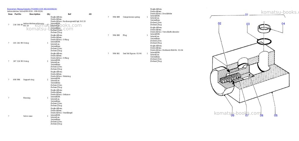 Komatsu pc4000-6 s/n 08216 Parts catalog cover Page 4 Komatsu pc4000-6 s/n 08216 Parts catalog cover Page 4