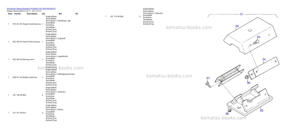 Komatsu PC4000-6 S/N 08219 Parts catalog cover Page 2
