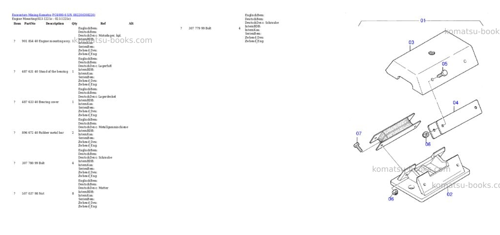 Komatsu pc4000-6 s/n 08220 Parts catalog cover
