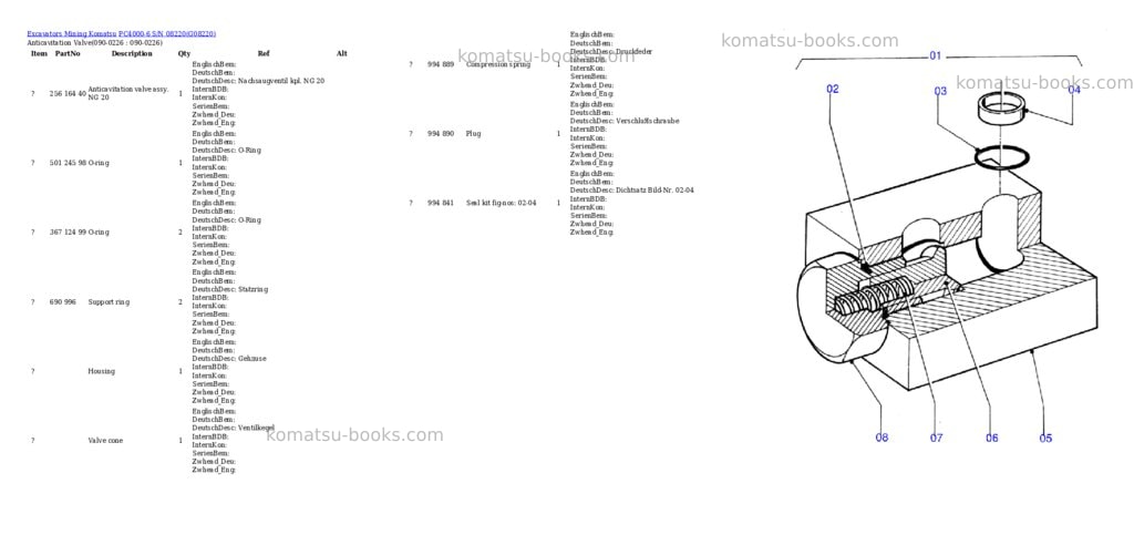 Komatsu pc4000-6 s/n 08220 Parts catalog cover Page 4