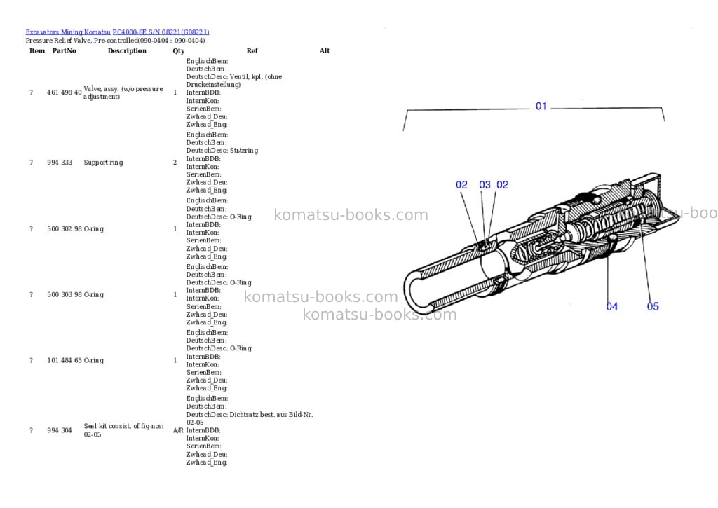 Komatsu pc4000-6e s/n 08221 Parts catalog cover Page 6 Komatsu pc4000-6e s/n 08221 Parts catalog cover Page 6