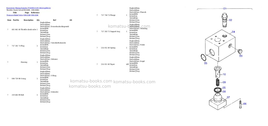 Komatsu pc4000-6 s/n 08222 Parts catalog cover Page 10 Komatsu pc4000-6 s/n 08222 Parts catalog cover Page 10