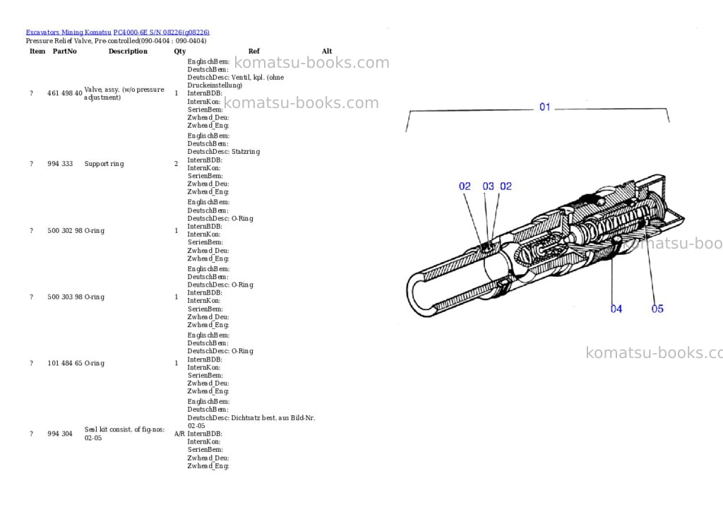 Komatsu pc4000-6e s/n 08226 Parts catalog cover Page 6 Komatsu pc4000-6e s/n 08226 Parts catalog cover Page 6