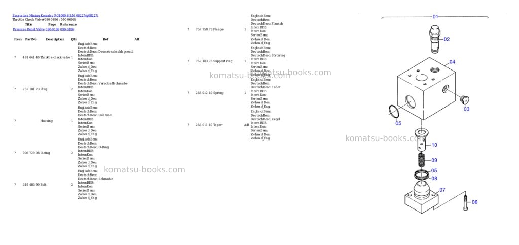 Komatsu pc4000-6 s/n 08227 Parts catalog cover Page 10