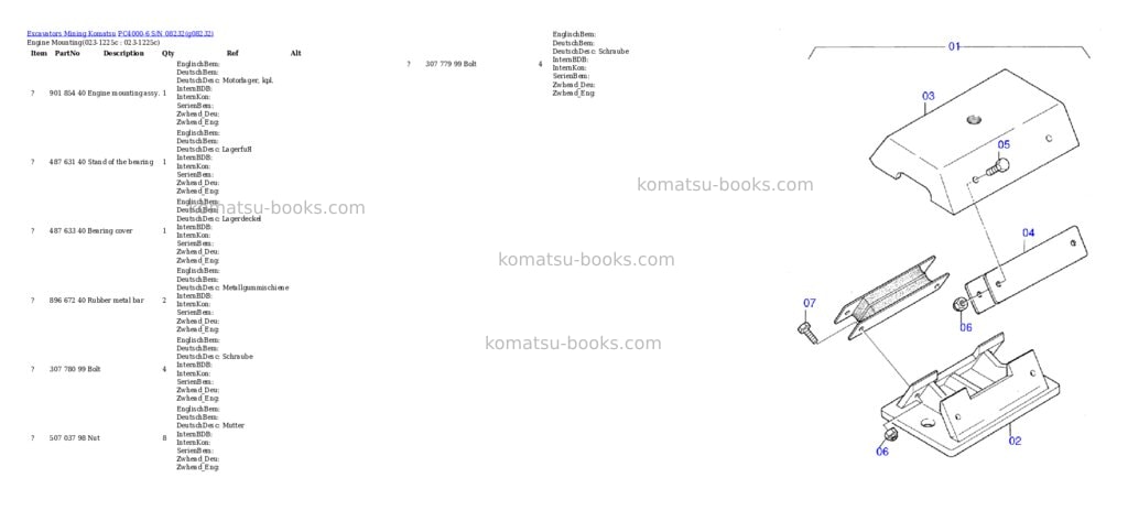 Komatsu pc4000-6 s/n 08232 Parts catalog cover