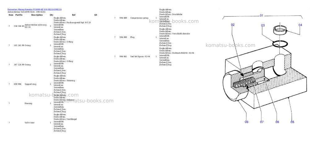 Komatsu pc4000-6e s/n 08233 Parts catalog cover Komatsu pc4000-6e s/n 08233 Parts catalog cover