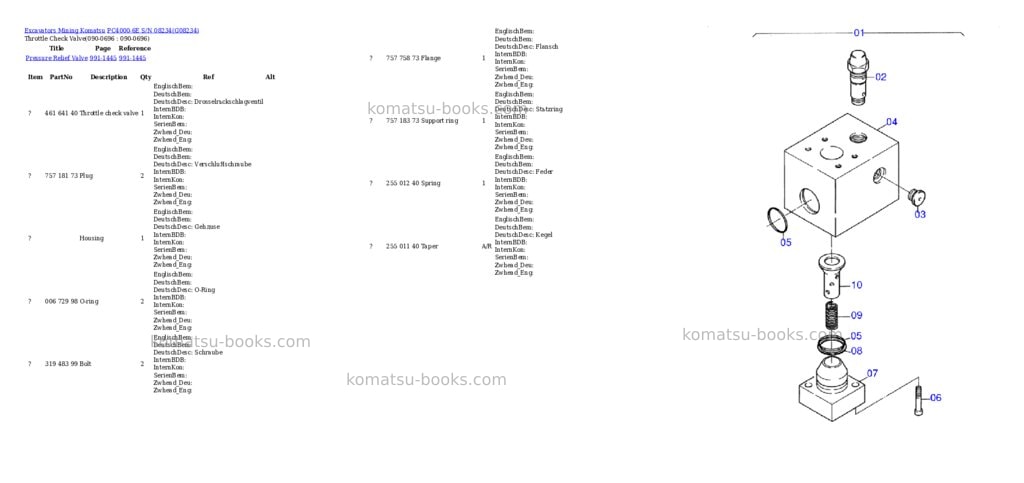Komatsu pc4000-6e s/n 08234 Parts catalog cover Page 7 Komatsu pc4000-6e s/n 08234 Parts catalog cover Page 7