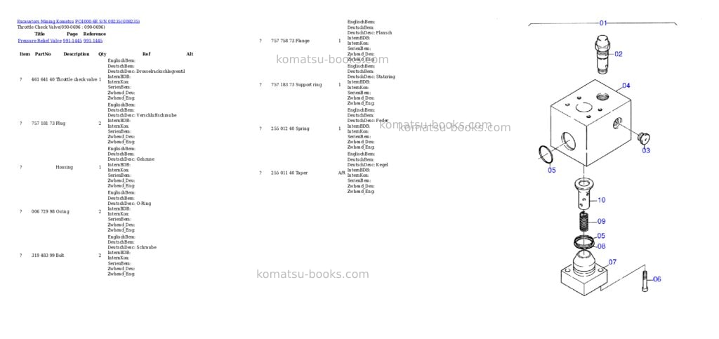 Komatsu pc4000-6e s/n 08235 Parts catalog cover Page 7 Komatsu pc4000-6e s/n 08235 Parts catalog cover Page 7