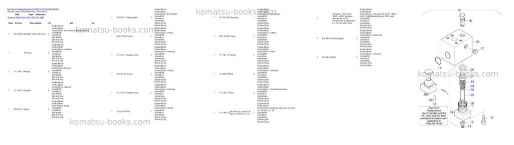 Komatsu PC4000-6 S/N 08238 Parts catalog cover Page 6 Komatsu PC4000-6 S/N 08238 Parts catalog cover Page 6