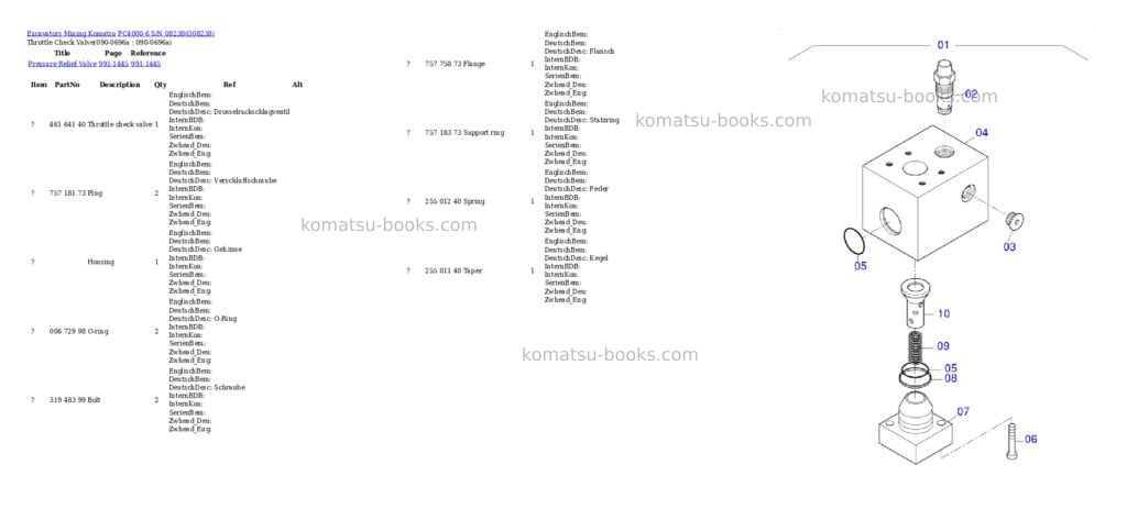 Komatsu PC4000-6 S/N 08238 Parts catalog cover Page 7 Komatsu PC4000-6 S/N 08238 Parts catalog cover Page 7