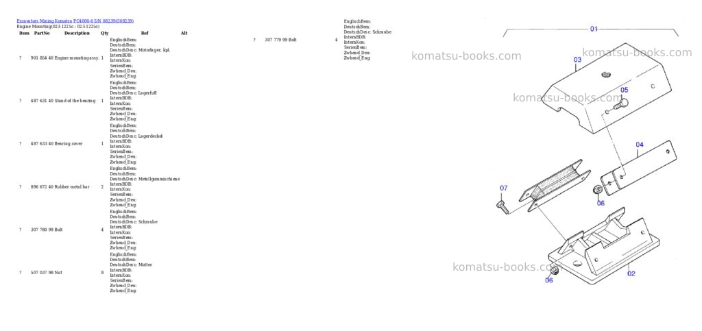 Komatsu pc4000-6 s/n 08239 Parts catalog cover Komatsu pc4000-6 s/n 08239 Parts catalog cover