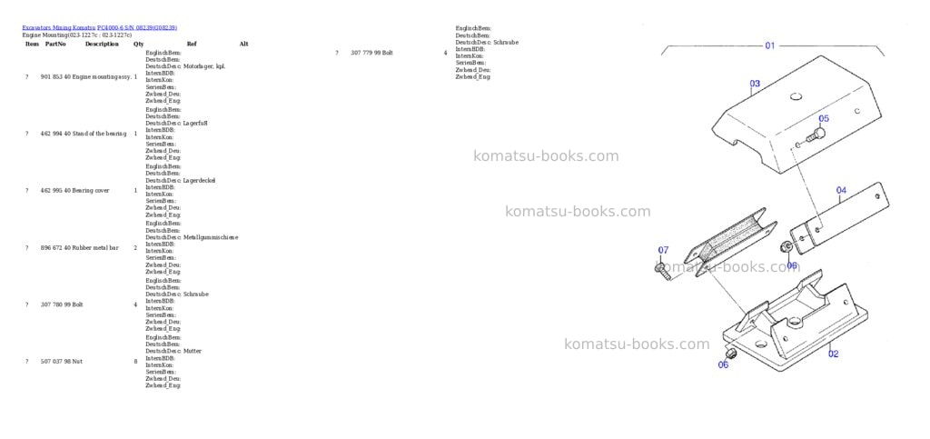 Komatsu pc4000-6 s/n 08239 Parts catalog cover Page 2 Komatsu pc4000-6 s/n 08239 Parts catalog cover Page 2