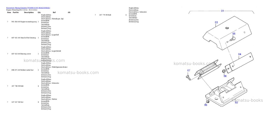Komatsu pc4000-6 s/n 08242 Parts catalog cover