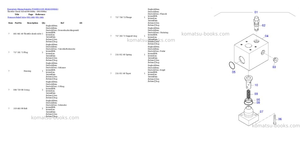 Komatsu pc4000-6 s/n 08242 Parts catalog cover Page 7