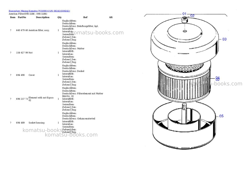 Komatsu pc4000-6 s/n 08242 Parts catalog cover Page 9