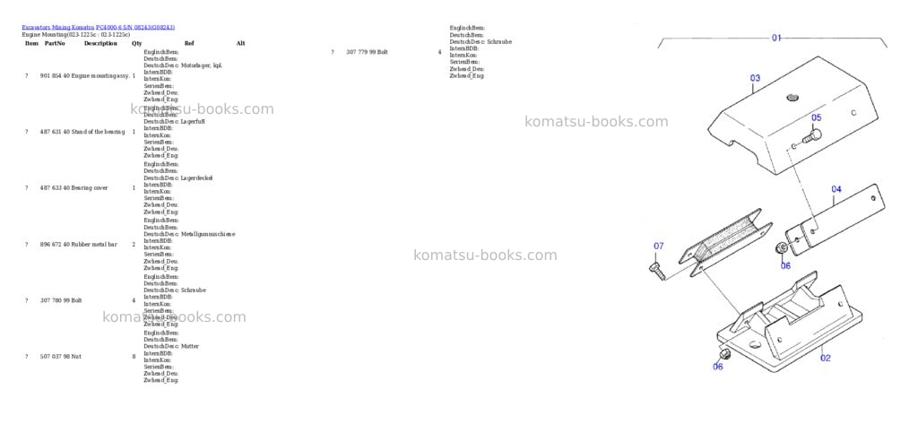 Komatsu pc4000-6 s/n 08243 Parts catalog cover Komatsu pc4000-6 s/n 08243 Parts catalog cover