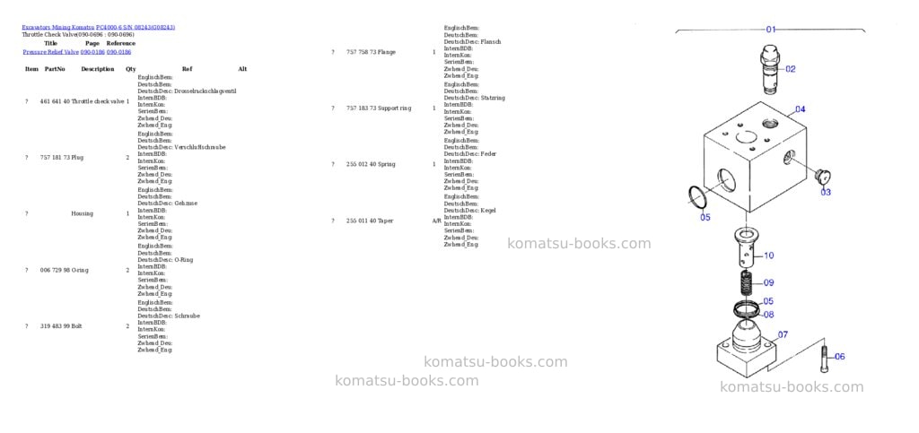 Komatsu pc4000-6 s/n 08243 Parts catalog cover Page 10 Komatsu pc4000-6 s/n 08243 Parts catalog cover Page 10