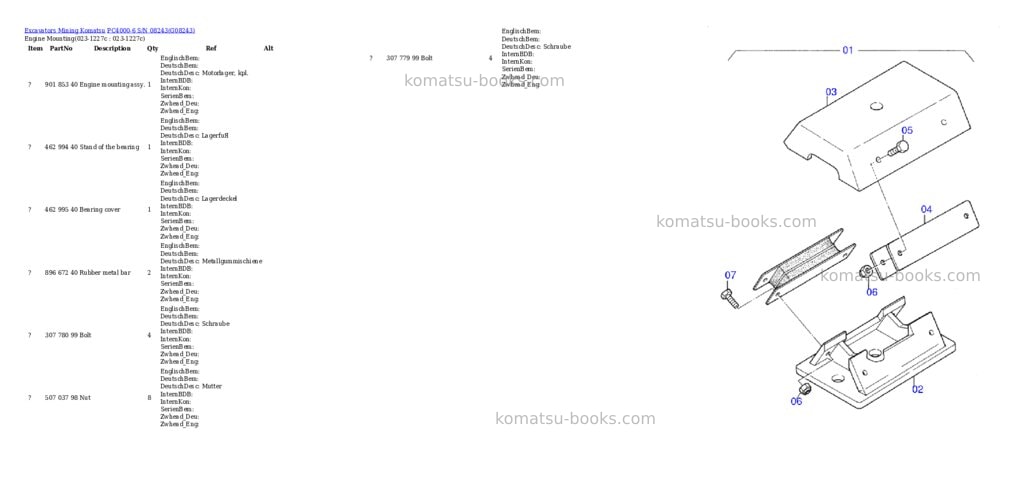 Komatsu pc4000-6 s/n 08243 Parts catalog cover Page 2 Komatsu pc4000-6 s/n 08243 Parts catalog cover Page 2