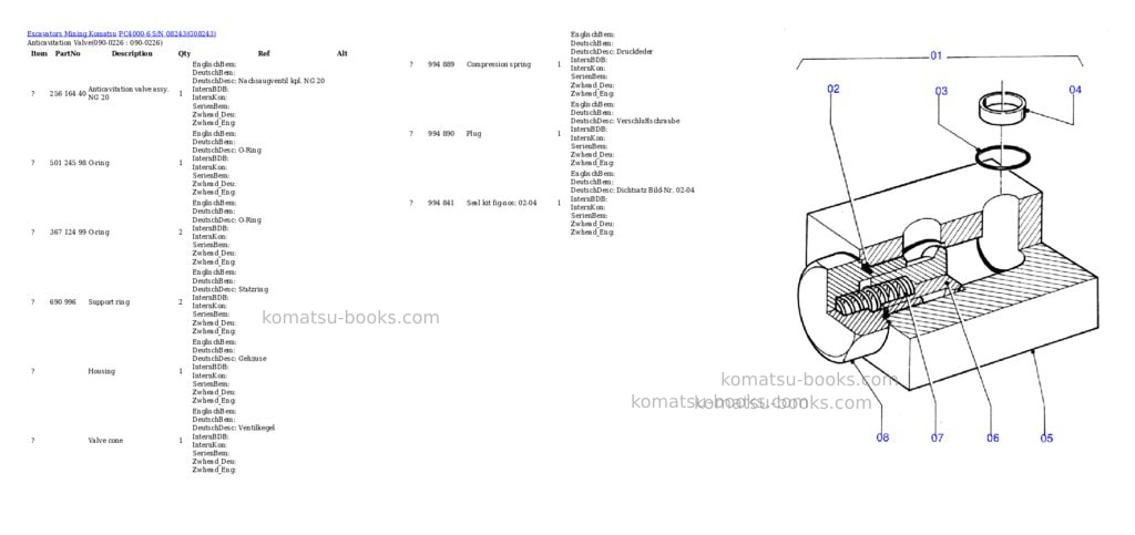 Komatsu pc4000-6 s/n 08243 Parts catalog cover Page 4 Komatsu pc4000-6 s/n 08243 Parts catalog cover Page 4