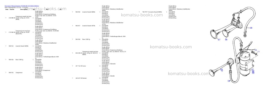 Komatsu pc4000-6e s/n 08245 Parts catalog cover Page 9 Komatsu pc4000-6e s/n 08245 Parts catalog cover Page 9