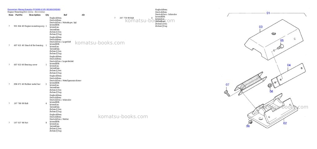 Komatsu pc4000-6 s/n 08248 Parts catalog cover Komatsu pc4000-6 s/n 08248 Parts catalog cover