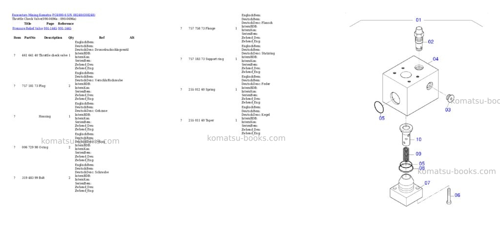 Komatsu pc4000-6 s/n 08248 Parts catalog cover Page 7 Komatsu pc4000-6 s/n 08248 Parts catalog cover Page 7