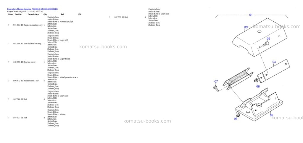 Komatsu pc4000-6 s/n 08249 Parts catalog cover Page 2