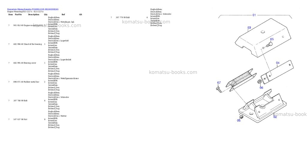 Komatsu pc4000-6 s/n 08250 Parts catalog cover Page 2 Komatsu pc4000-6 s/n 08250 Parts catalog cover Page 2