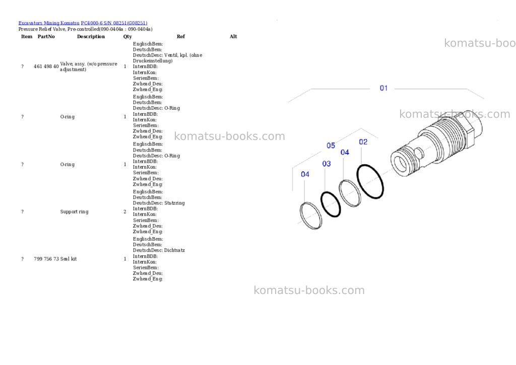 Komatsu pc4000-6 s/n 08251 Parts catalog cover Page 6 Komatsu pc4000-6 s/n 08251 Parts catalog cover Page 6
